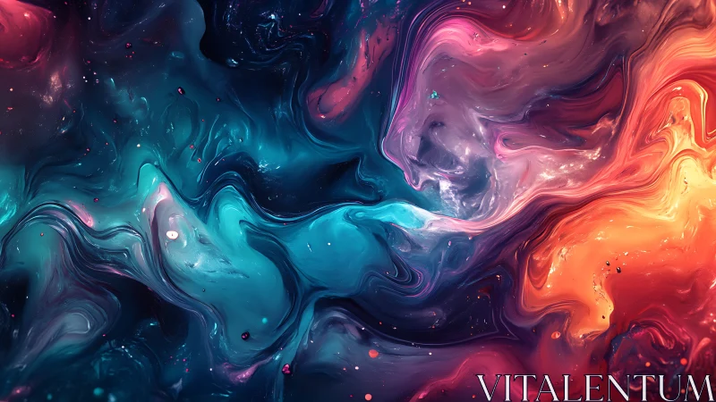 Chromatic nebula fluid dynamics in high-saturation swirl field