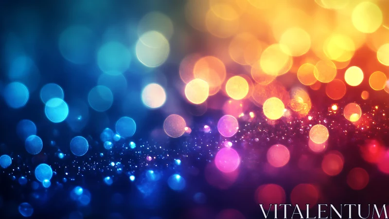Vibrant bokeh lights in blue and gold abstract background style.