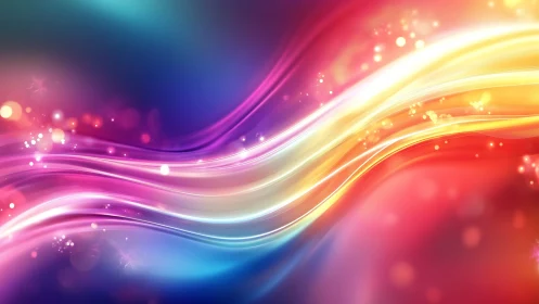 Radiant neon light waves flow across a vibrant spectrum.