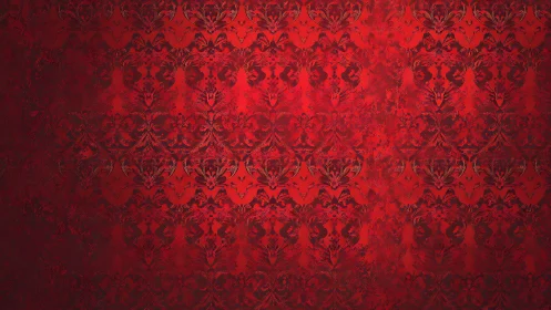 Rich red damask pattern glows with elegant vintage charm