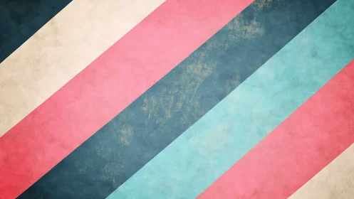 Diagonal pastel stripes with worn vintage texture background.
