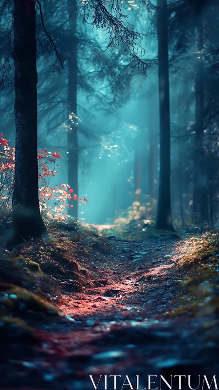 Turquoise Corridors: Where Enchanted Light Dances Through Ancient Pines