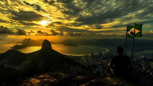Golden Rio sunset from a quiet hilltop lookout point.