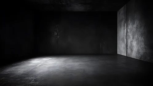 Monochrome concrete chamber uses raking light to reveal texture