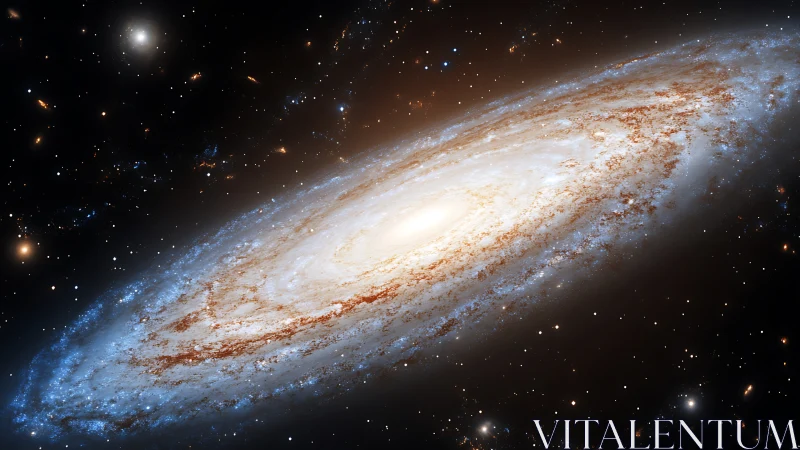 Oblique barred spiral galaxy with luminous multi-band dust lanes.