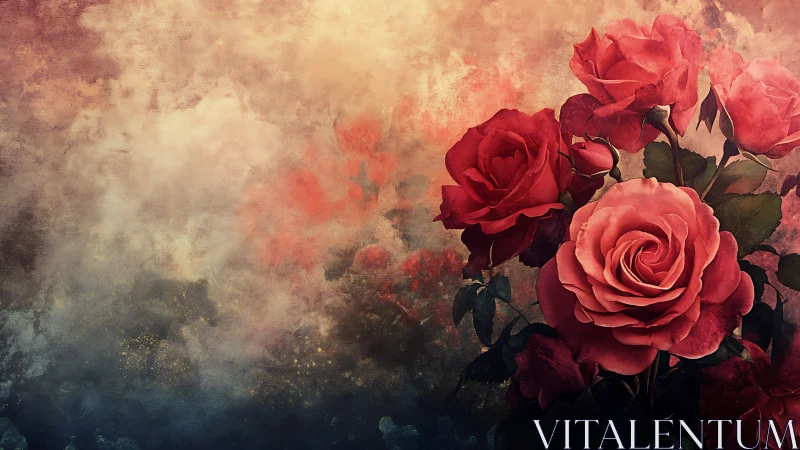 Romantic Roses Bloom in Dreamy Watercolor Light.