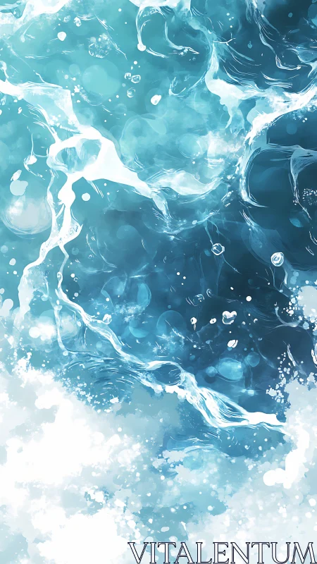 Abstract digital rendering depicts turbulent blue liquid motion