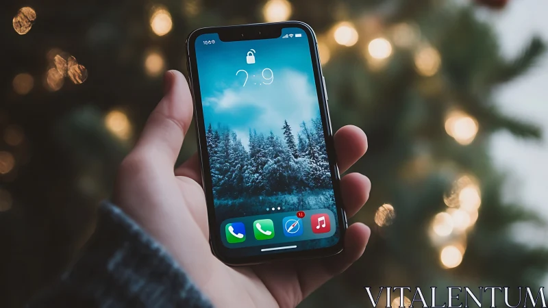 Winter's Glow: Smartphone Moments in Festive Light.