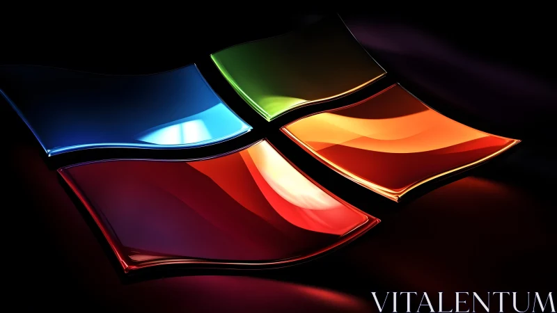 Vibrant 3D Windows Logo on Dark Abstract Background. Vibrant 3D Windows Logo on Dark Abstract Background.