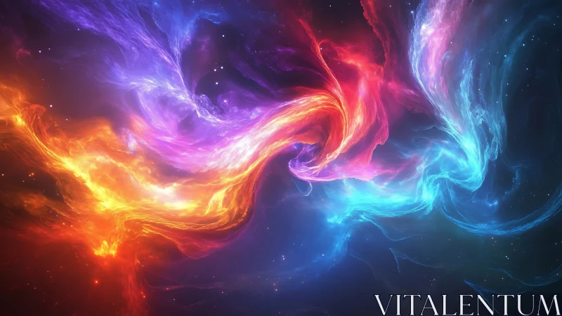 Dancing cosmic colors swirl in a dreamy nebula embrace.