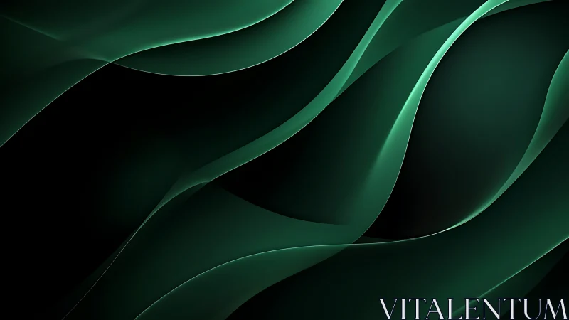 Emerald ribbons of light curve across a deep black void.