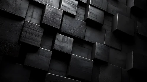 Midnight monolith blocks stacking shadows in quiet tension.