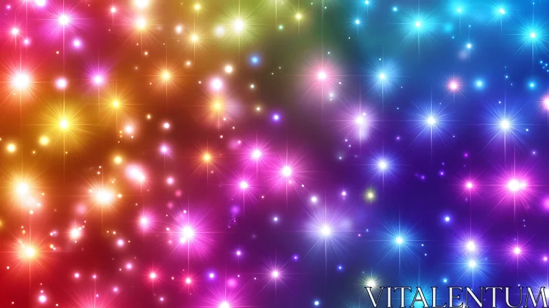 Multicolor starburst lights forming abstract gradient field.