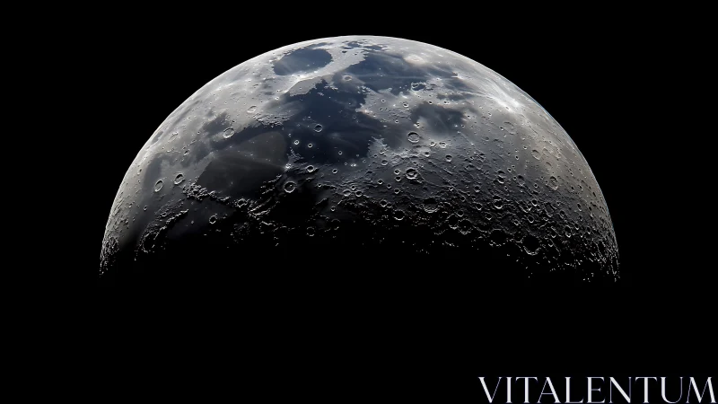 Lunar terminator detail across cratered crescent surface.