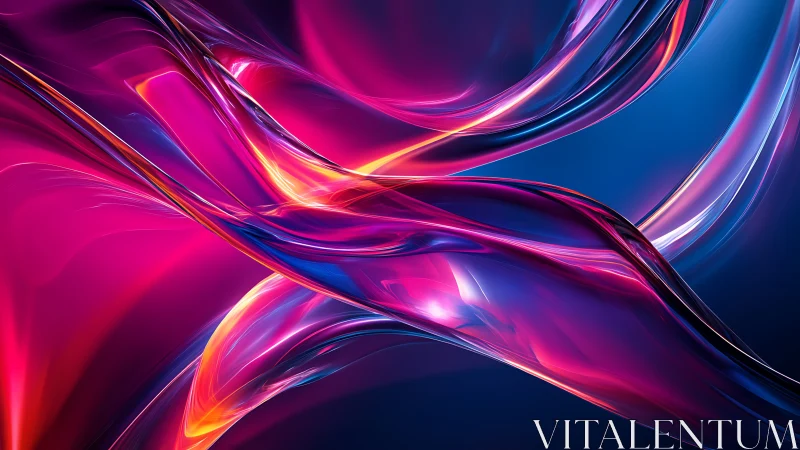 Neon ribbons flow across luminous magenta and blue space.