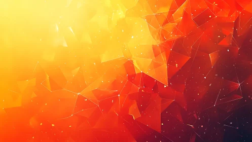 Geometric polygon fragments form a warm gradient composition