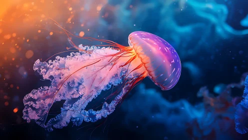 Digital painting study of bioluminescent jellyfish anatomy.