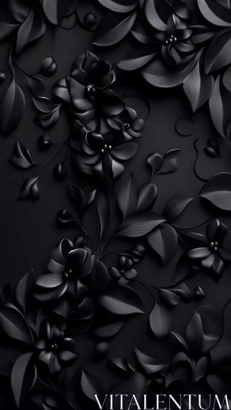 Monochrome Floral Composition in Deep Shadow.