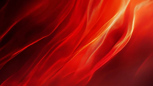 Flowing Abstract Red Silk Waves with Vibrant Gradient Lighting.