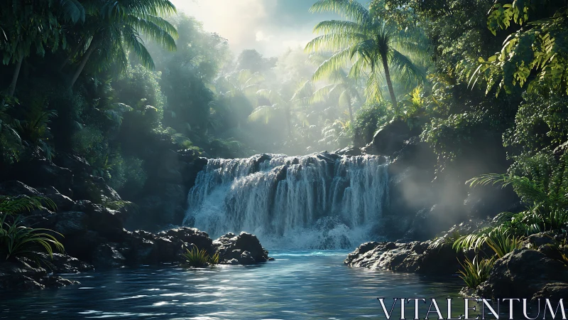 Hidden jungle waterfall pool inviting a quiet daydream.