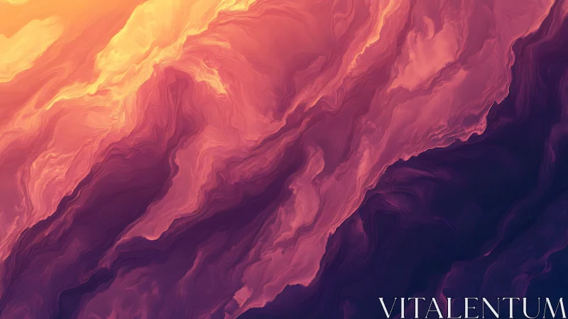 Swirling pink and purple abstract digital fluid clouds.