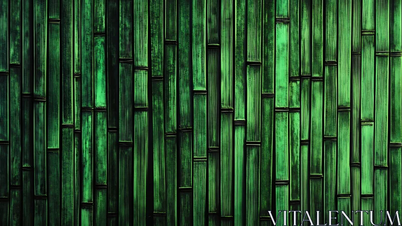 Emerald bamboo wall rhythm with luminous forest-green echoes.