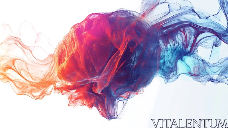 Colorful fluid smoke structure forms dynamic central cloud