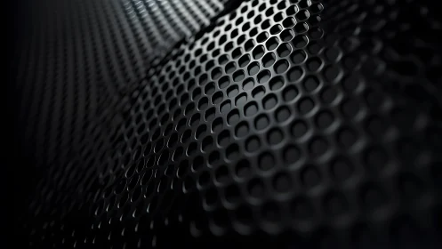 Close-up of Black Metal Mesh with Glossy, Modern Abstract Style.