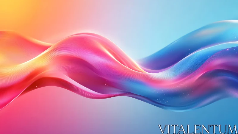 Radiant gradient waves flow across luminous pastel horizon