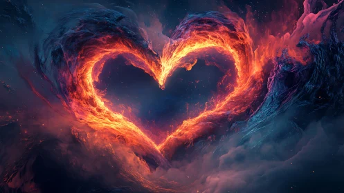 Fiery Heart Formation Blazes Across Rocky Cosmic Canyon