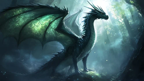 Gentle forest dragon basking in soft morning light.