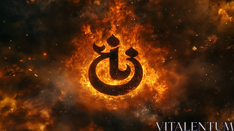Sacred OM Symbol Burning in Cosmic Flames.