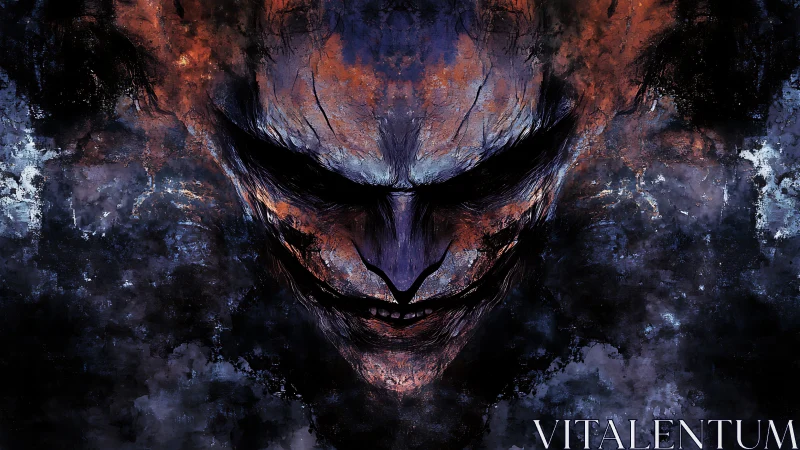 Moody abstract face emerging from swirling midnight colors.