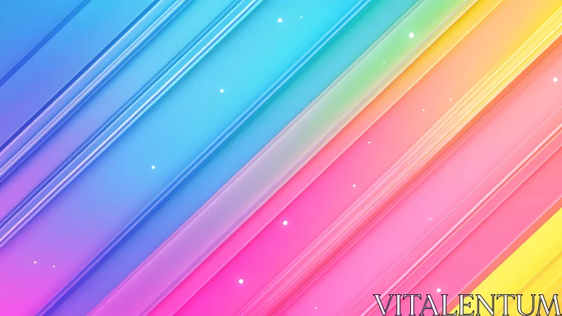 Soft neon rainbow stripes glow gently with dreamy color