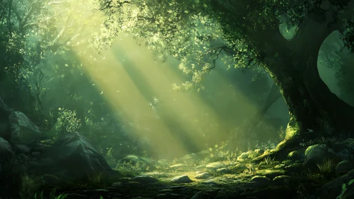 Subterranean Cathedral: Luminescent Cavern Ecosystem with Atmospheric Volumetric Rendering.