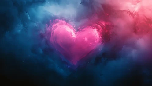Molten Heart Ablaze: Love's Ethereal Cosmic Glow.