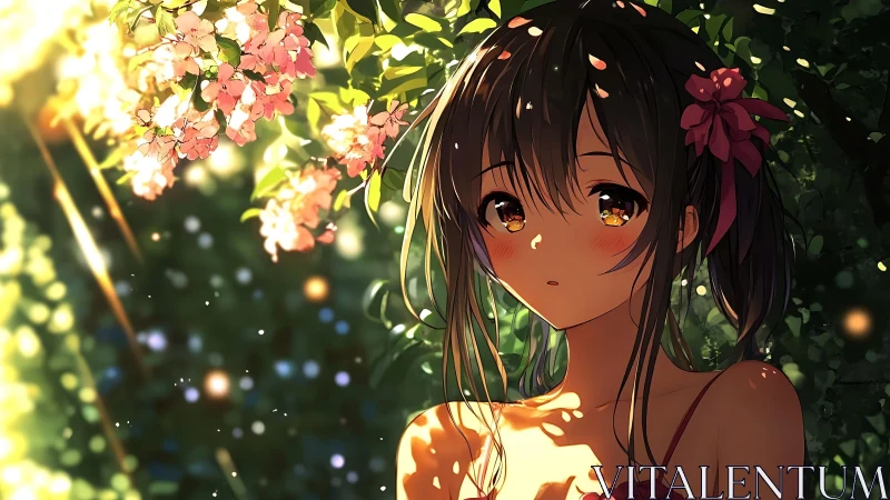 Sunlit petals linger while a shy summer gaze blooms quietly