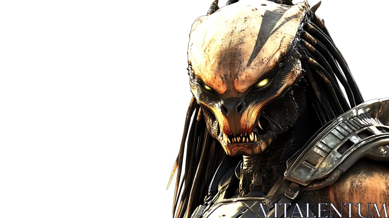 Armored alien hunter rendered with high-detail specular lighting