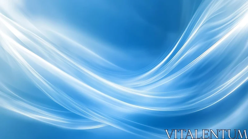 Abstract blue wave background with flowing light streaks.