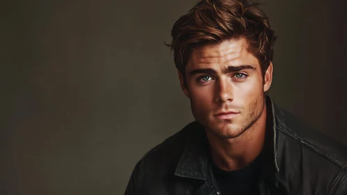 Male subject in dark jacket against plain studio backdrop.