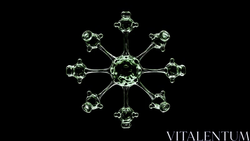 Transparent Molecular Structure in 3D Digital Art Style.