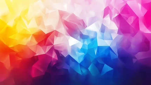 Prismatic low poly gradient with faceted geometric planes.