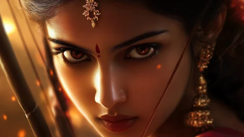 Warrior gaze captured in hyper-realistic cinematic portrait