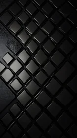 Geometric black tiles reflect light in sleek diagonal grid.