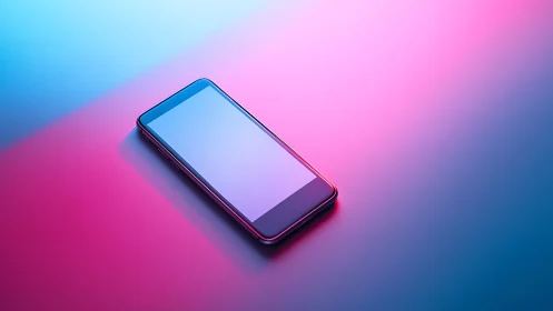 Smartphone displayed on vibrant gradient background