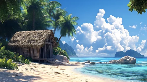 Tropical Coastal Dwelling with Thatched Architecture in Idyllic Island Environment