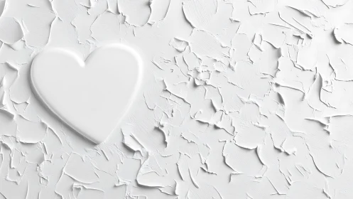 Pure Heart Emerges: Minimalist Love Symbol in Textured White.