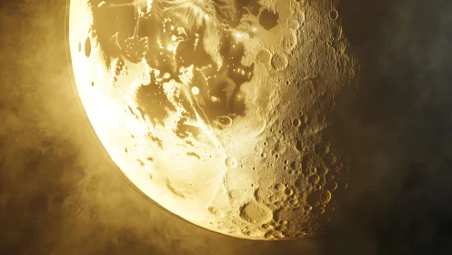 Illuminated lunar terminator reveals cratered topography in detail