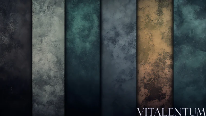 Moody textured panels in softly blended earthy colors.