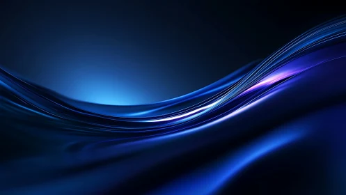 Luminous blue light waves sweep across a futuristic horizon